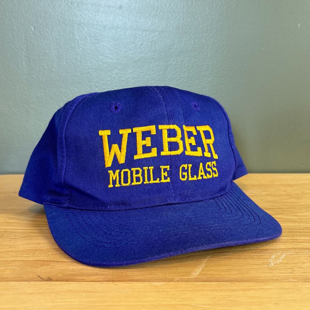 Vintage Weber Mobile Glass Purple Gold Embroidered Snapback Hat